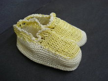 Beautiful Antique Crochet Dolls or Baby Shoes - Ivory