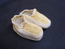 Beautiful Antique Crochet Dolls or Baby Shoes - Ivory