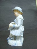 Antique Figural Bisque Vase - Lil Teacher - Hand Painted