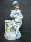 Antique Figural Bisque Vase - Lil Teacher - Hand Painted