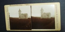 Original Antique Stereoscopic Card Iceland Church