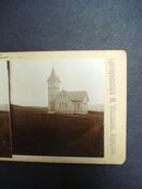 Original Antique Stereoscopic Card Iceland Church