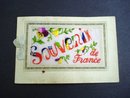 Silk Embroidery Postcard - Christmas 1917 Souvenir de France WWI
