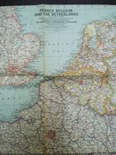 1960 Map of France Belgium and Nrtherlands Atlas Plate 32