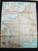 1960 Map of France Belgium and Nrtherlands Atlas Plate 32