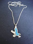 Pendant Necklace Turquoise Inlay Eagle
