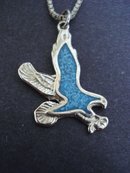 Pendant Necklace Turquoise Inlay Eagle