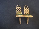 Vintage Cufflinks-Gold Tone-Green Agate Stone