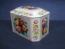 Hinged Vintage Tea Caddy Tin Box