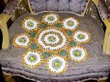 Crocheted Lrge.Center Piece RAISED ROSES