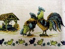 Tablecloth - Rustic Scene CHICKENS