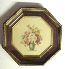 Needlework Floral Picture Shadow Frame