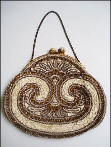 Antique Beaded Purse Bag-Art Nouveau-France