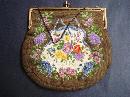 Lovely Petit Point Purse Floral Needlework