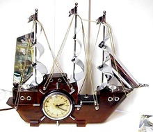Wood&Chrome Electric Figural CLOCK - SHIP