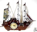 Wood&Chrome Electric Figural CLOCK - SHIP