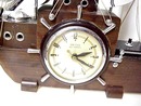 Wood&Chrome Electric Figural CLOCK - SHIP
