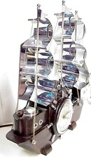 Wood&Chrome Electric Figural CLOCK - SHIP