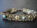 Antique Filigree Bracelet Silver Tone