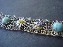 Antique Filigree Bracelet Silver Tone