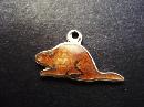 Vintage Sterling Charm Beaver Enamel Finish