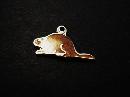 Vintage Sterling Charm Beaver Enamel Finish