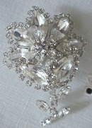 Diamante Crystal Brooch Signed Sherman