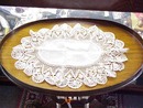 Linen Centre Piece - Wide Lace Border