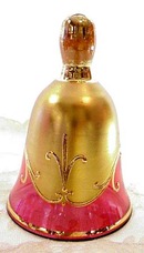 Antique Cranberry & Gold Art Glass Fancy BELL