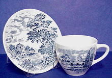 Lovely Wedgwood Tea Cup & Saucer - Blue Transfer