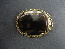 Antique Scottish Ribbon Agate Oval Brooch