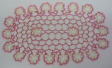 Lovely Colorful Tatted Fine Lace - Oval