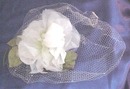 30 Organdy White Rose with Net HAT