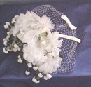 ANTIQUE HAT 20's White Flowers with Net