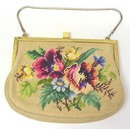 Belgian Needlework Floral PURSE