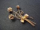 Silver Brooch by Coro - Golden Bouquet with Bow - Gold Plate on Silver