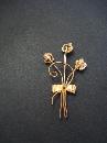 Silver Brooch by Coro - Golden Bouquet with Bow - Gold Plate on Silver