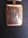Antique Gold Fob Locket - Monograms - Gold Top