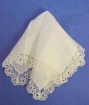 Dreamy White Vintage HANKY Tatted Border