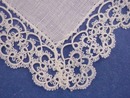 Dreamy White Vintage HANKY Tatted Border