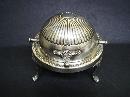 Wonderful Antique Silver Butter Dish Glass Liner