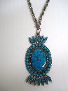 Vintage Pendant Turquoise Color Beads and Stones
