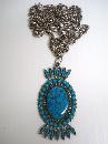 Vintage Pendant Turquoise Color Beads and Stones