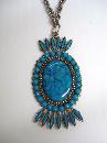 Vintage Pendant Turquoise Color Beads and Stones