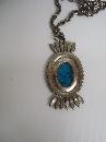 Vintage Pendant Turquoise Color Beads and Stones
