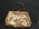 Antique Celluloid Purse Bag Autumn LeavesGold Accents