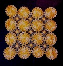Pretty Crocheted Doily - Orange Flowers