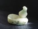 Antique Alabaster Dish - Bird Statue