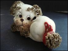 Antique Figurine of a cute DOG - Spaghetti Ears Paws and Tail