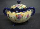 Antique Royal Nippon Bowl with Lid - Hand Painted - Footed